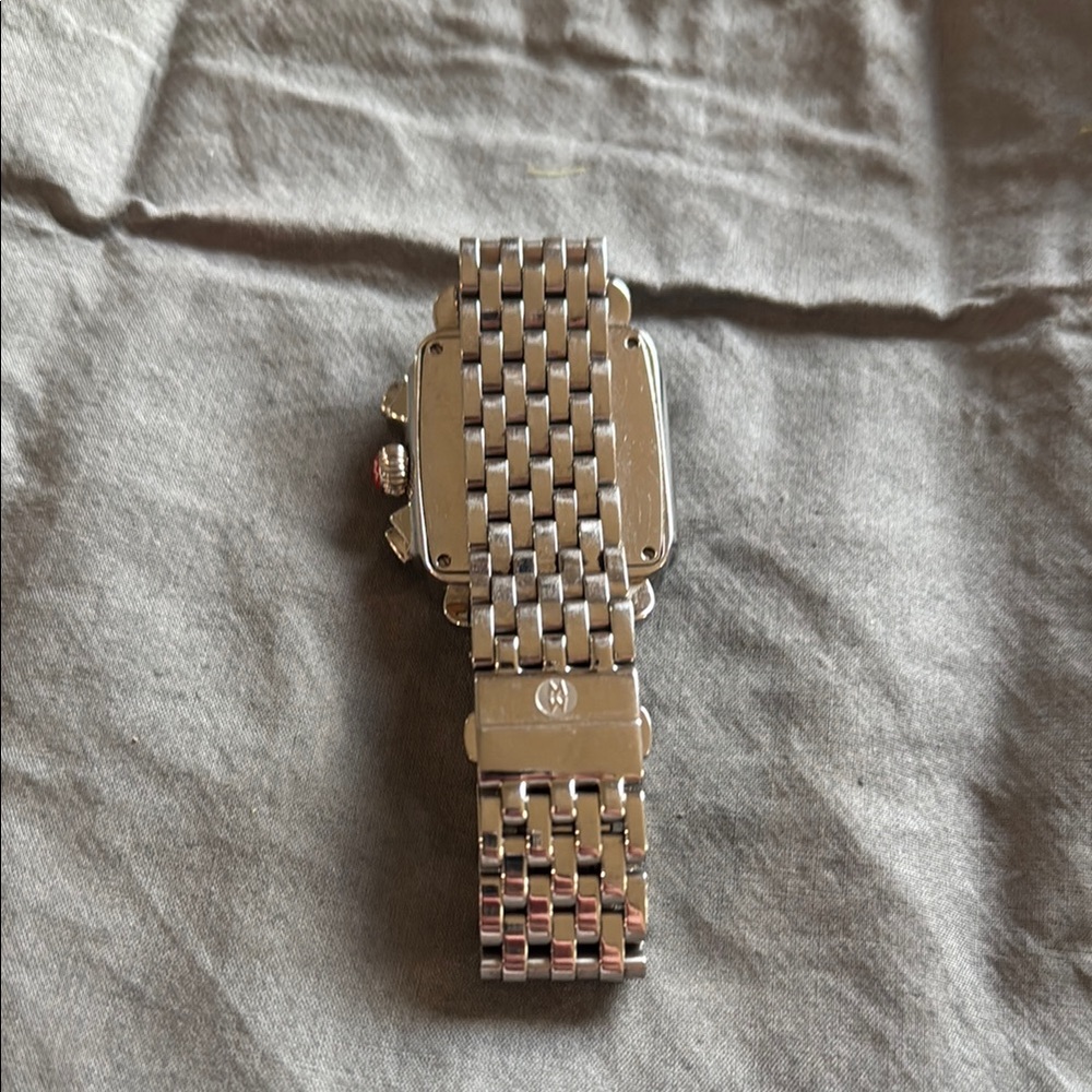 Michele Silver Sapphire Crystal Watch with 12 Diamonds - Picture 5 of 5